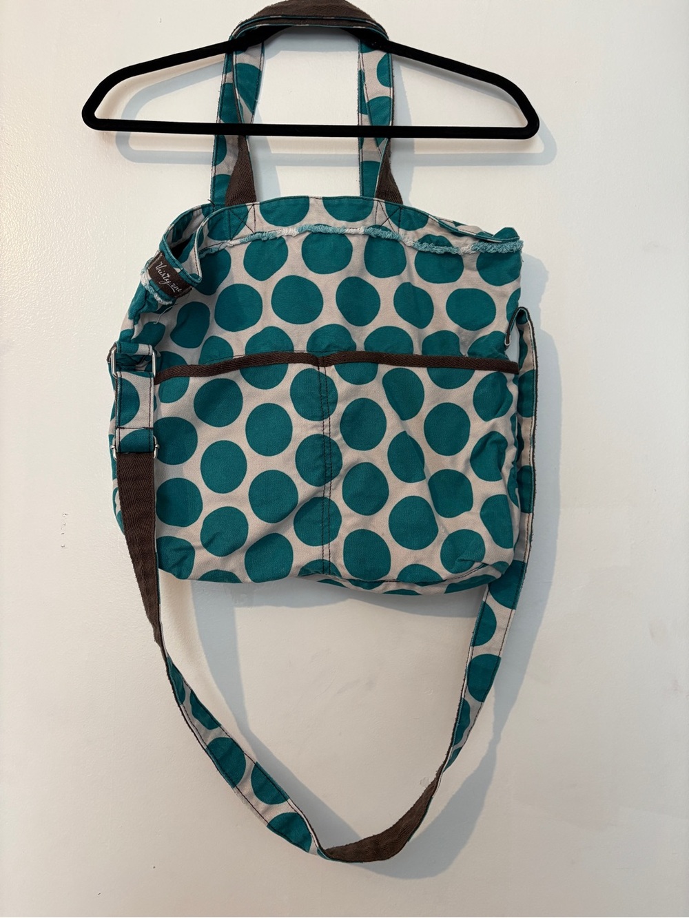 thirty-one Teal Polka Dot Crossbody Tote